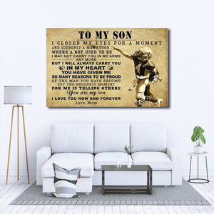 To My Son I Closed My Eyes For A Moment And Suddenly A Man Stands Framed Canvas - 0.75 & 1.5 In Framed -Wall Decor, Canvas Wall Art