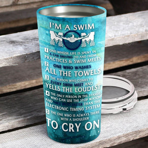 I'm A Swim Mom - All The Towels - Yells The Loudest To Cry On Personalized Tumbler - Mother's Day Gift, Mom Tumbler, Mom Cup