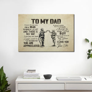 Firefighter To My Dad You'll Always Be My Hero Canvas - Best Gifts For Dad - Ideas Gifts- Home Living- Wall Decor, Canvas Wall Art