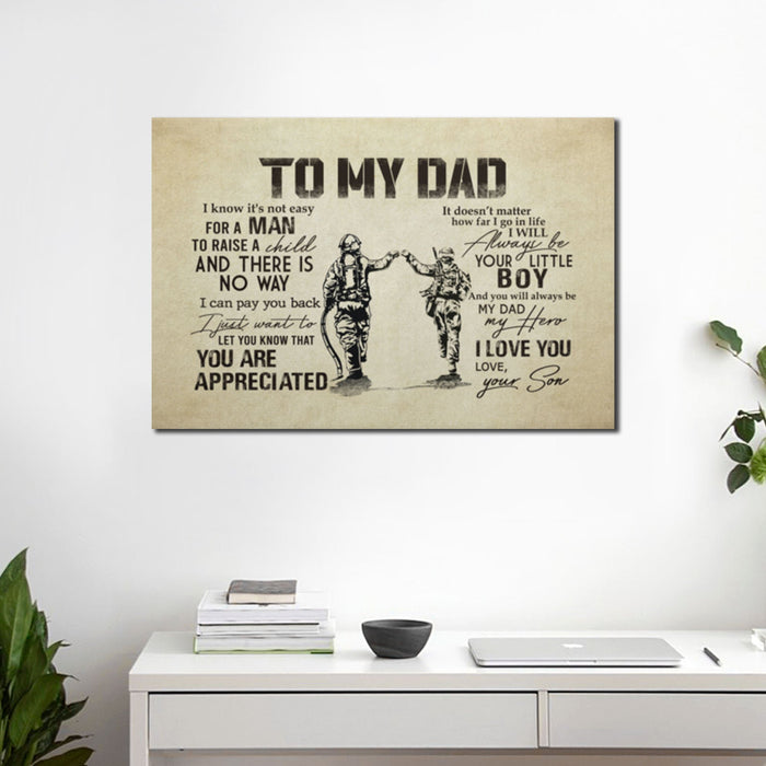 Firefighter To My Dad You'll Always Be My Hero Canvas - Best Gifts For Dad