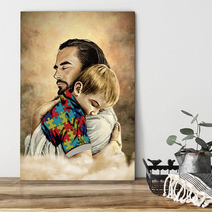 Jesus Christ Hugging Child, Jesus Canvas, Christian Canvas, God Canvas