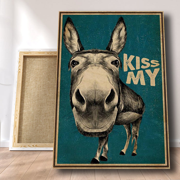Funny Canvas Kiss My Donkey Gift Ideas Homw Living
