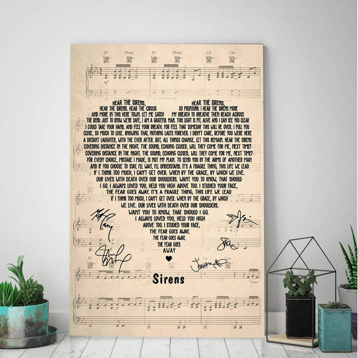 Sirens by Lyrics Song - Signs From Heaven Home Living Canvas