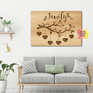 Personalized Family Tree Custom Names Canvas - Street Signs Customized With Names- 0.75 & 1.5 In Framed -Wall Decor, Canvas Wall Art