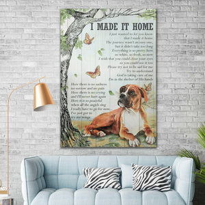 Boxer Dog - I Made It Home, I Just Wanted To Let You Know, That I Made It Home 0.75 In & 1.5 In Framed -Wall Decor, Canvas Wall Art