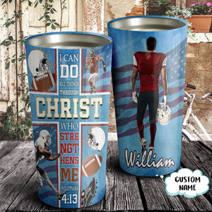 Baseball. I can do all things through Christ Tumbler, Personalized Tumbler