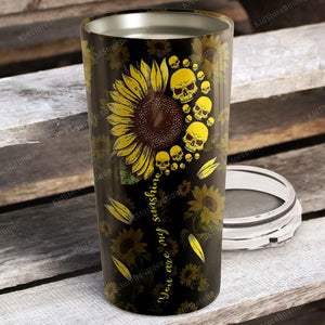 Skull and Sunflower, Gift for Her Tumbler, Personalized Tumbler