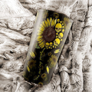 Skull and Sunflower, Gift for Her Tumbler, Personalized Tumbler