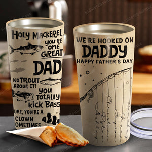 Holy mackerel you're one great Dad, Gift for Dad Tumbler, Personalized Tumbler