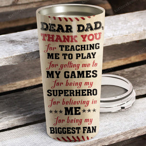 Father and Son bestfriend for baseball life, Gift for Dad Tumbler, Personalized Tumbler