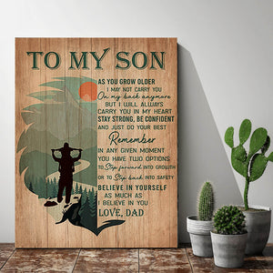 To my Son, I will always carry you in my heart, Gift from Dad to Son Canvas