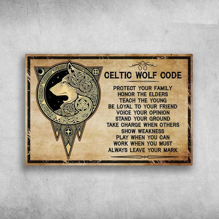 Celtic Wolf Code Protect Your Family Honor The Elders Teach Canvas