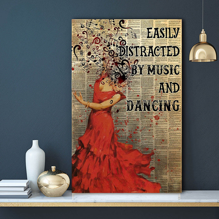 Girl Flamenco Dancing Easily Distracted By music And Dance Gifts For Her Canvas