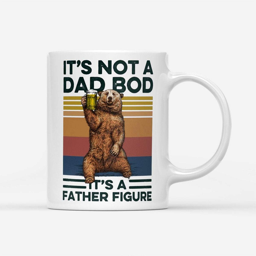 Printed on Both Sides- Bear Drinking Beer It's Not A Dad Bob It's A Father Figure Mug - Father's Day Gift, Dad Mugs, Dad Cup, Best Dad Gift