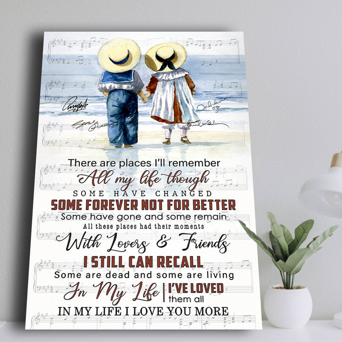 In My Life Lyris Song - There Are Places I'll Remember Canvas - Couple Canvas