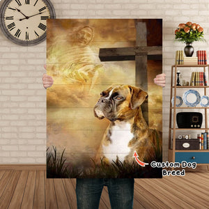 Custom Dog Breed - Boxer Dog - God And The Cross, Dogs lover Canvas, God Canvas, Personalized Canvas