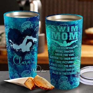 Swim Mom Job Description Personalized Tumbler - Mother's Day Gift, Mom Tumbler, Mom Cup