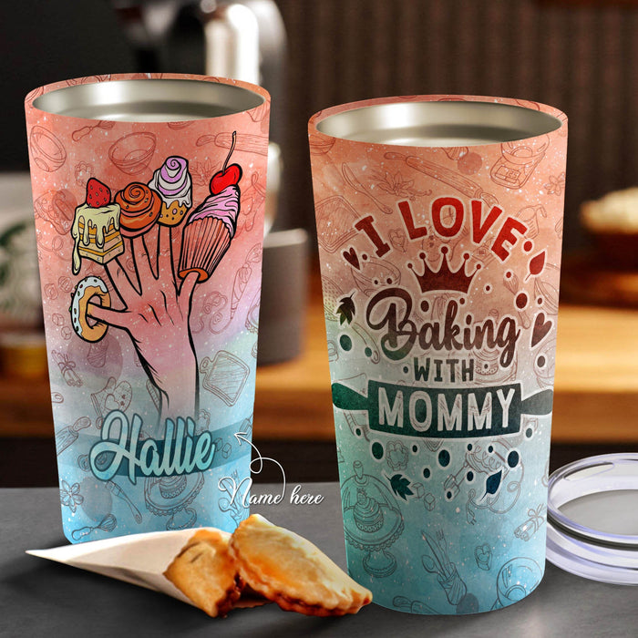 Personalized - I Love Baking with Mommy Tumbler - Mother's Day Gift, Mom Tumbler, Mom Cup