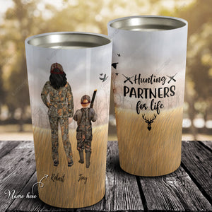 Custom Hunting Partners Personalized Tumbler 20oz Gifts For Hunting Lovers - Birthday Gift, Cup for Son, Best Son Gift