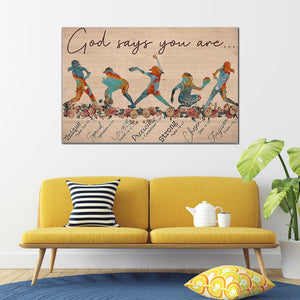 Baseball God Says You are Unique Special - 0.75 & 1.5 In Framed Canvas - Gift For Baseball Lovers- Wall Decor,Canvas Wall Art