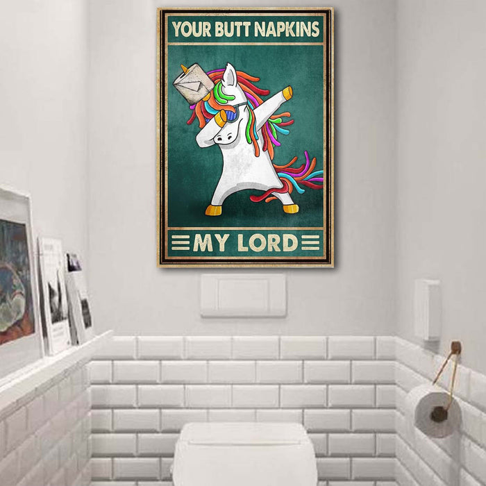 Unicorn Dabbing Your Butt Napkins My Lord Bathroom Decor Gift Ideas Canvas
