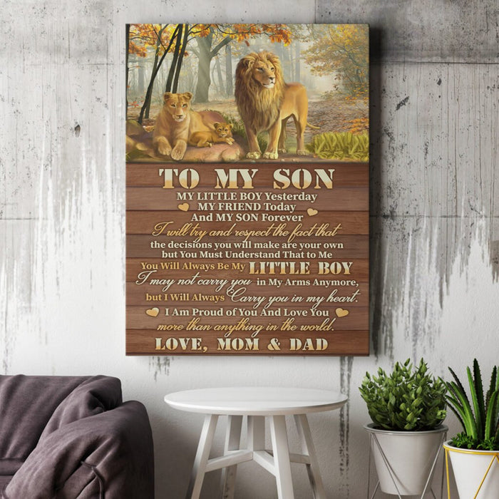 Lion From Mom And Dad To My Son My Little Boy Yesterday Gallery Canvas