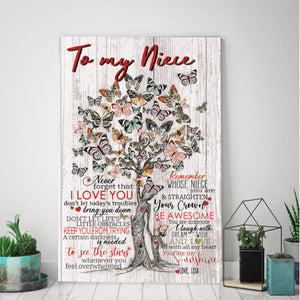 To My Niece Never Forgot That I Love You- You Are My Sunshine Canvas- 0.75 & 1.5 In Framed -Wall Decor, Canvas Wall Art