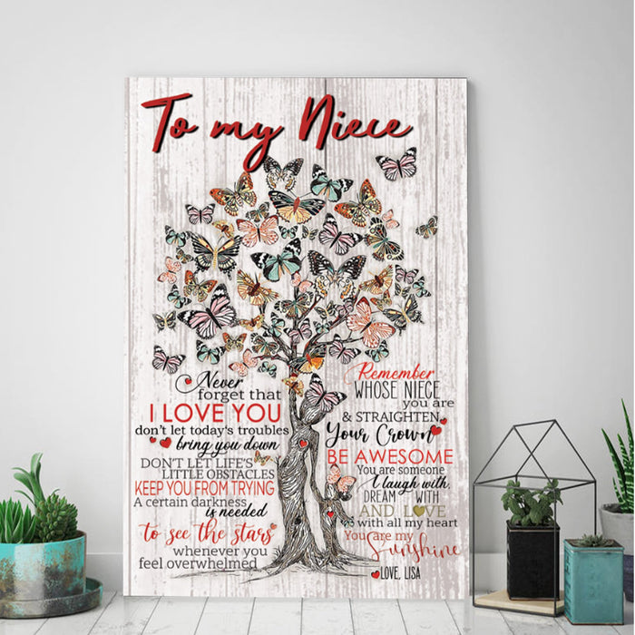 To My Niece Never Forgot That I Love You - You Are My Sunshine Canvas