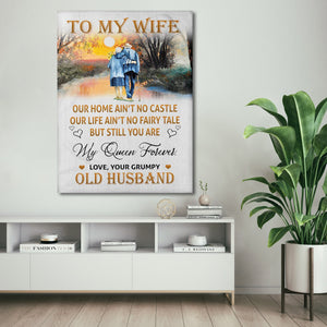 To My Wife You Are My Queen Forever Canvas 0.75 & 1.5 In Framed Wife Anniversary Gift - Wife Birthday Gift Present - Gift For Couple