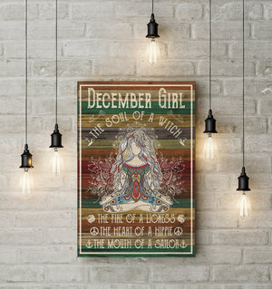 December Girl The Soul of a Witch Yoga Canvas - 0.75 & 1.5 In Framed Canvas - Wall Decor, Canvas Wall Art