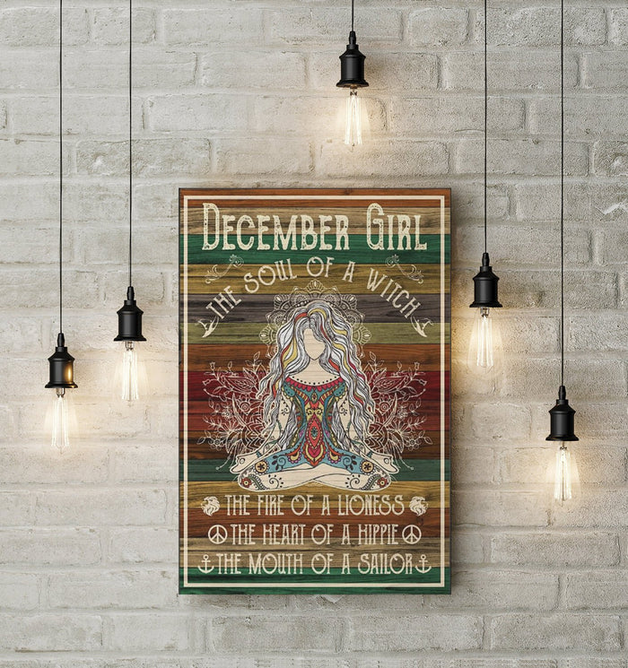 December Girl The Soul of a Witch Yoga Canvas