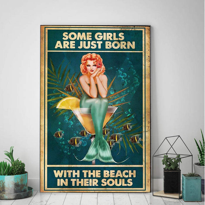 Some Girls Are Just Born With Beach in Their SoulsHome Canvas