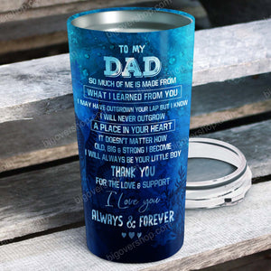 To My Dad - Fish Waves - Personalized Tumbler - Father's Day Gift, Dad Tumbler, Dad Cup, Best Dad Gift