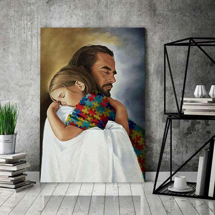 Jesus Christ Hugging Child, Religious and Spiritual Canvas, Wall-art Canvas