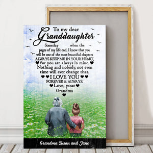 To my dear Granddaughter, I love you forever & always, Personalized Canvas