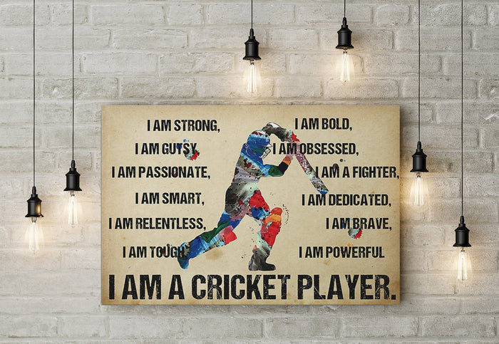 I Am A Cricket Player CanvasHome Living