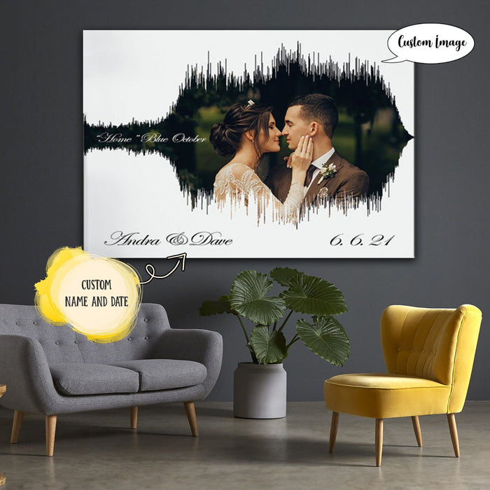 Couple Canvas Custom Names, Date and Image