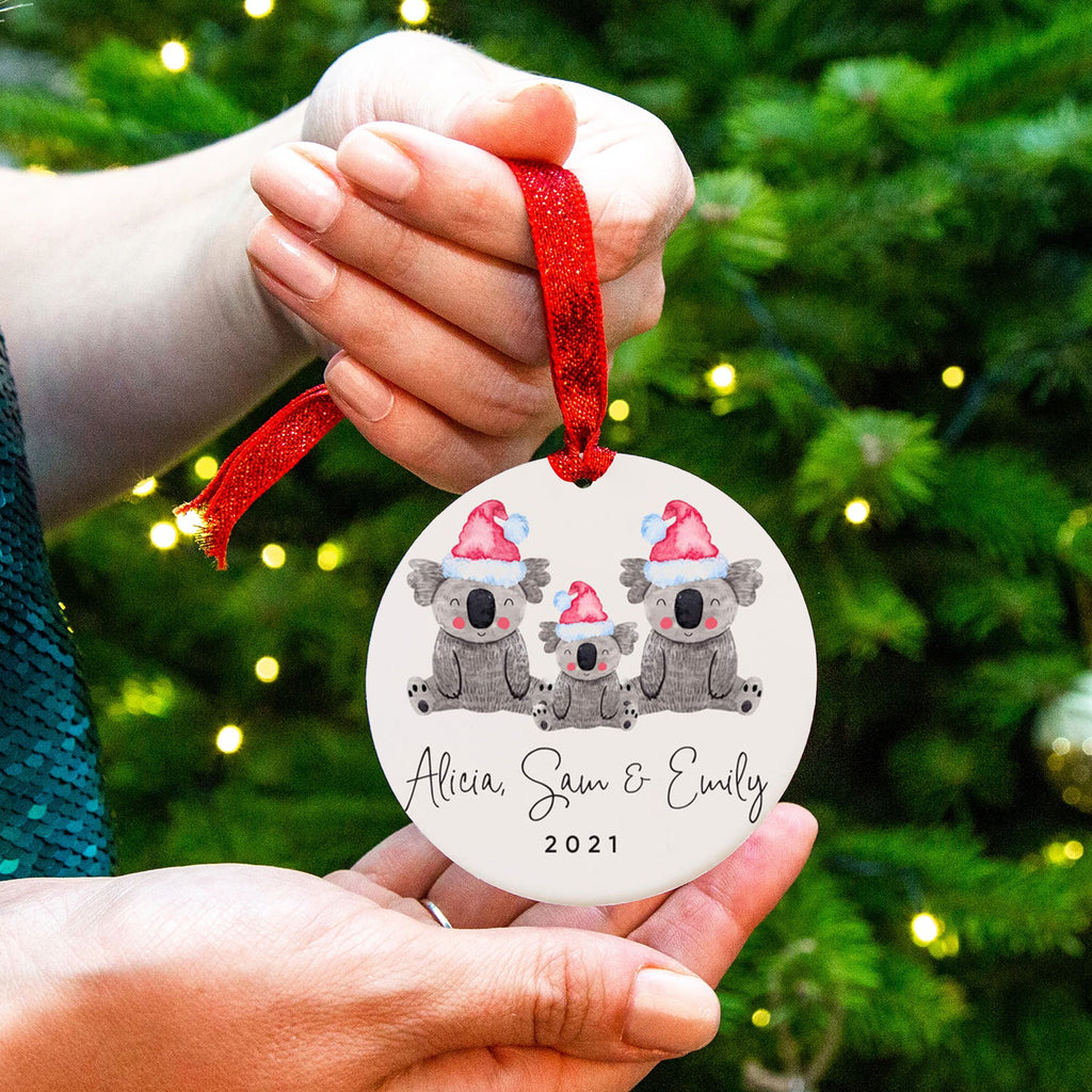 Family Teddy 2021, Personalized Christmas Ornament