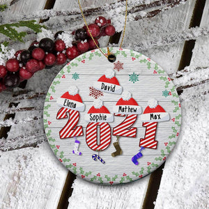 2021 Christmas Hats, Personalized Christmas Ornament