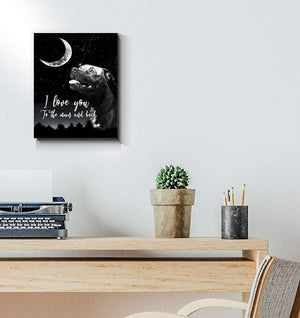 I Love You To The Moon And Back PitBull Canvas - Dog Canvas - Home Decor Wall Art- Best Dog Lovers Gifts