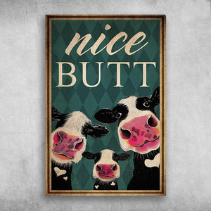 Nice Butt Dairy Cows Family 1,5 Framed Canvas - Best Gift for Pet Lovers -Wall Decor, Canvas Wall Art