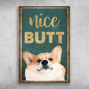 Corgi Dog Nice Butt Canvas - Bathroom Decor -Gallery Wrapped 1,5 Framed Canvas -Best Gift for Pet Lovers -Wall Decor, Canvas Wall Art