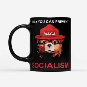 Bear Maga Only You Can Prevent Socialism - Black Mug - Funny Bear Mug | Bear mug | Gifts for Bear Lovers | Bear Cup  |Bear Lover Gift Mug