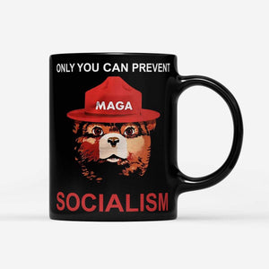 Bear Maga Only You Can Prevent Socialism - Black Mug - Funny Bear Mug | Bear mug | Gifts for Bear Lovers | Bear Cup  |Bear Lover Gift Mug