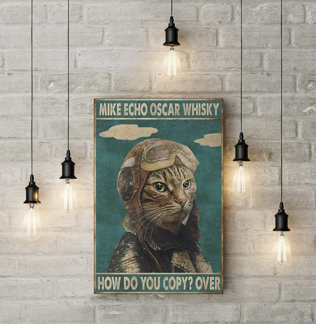 Mike Echo Oscar Whisky How Do You Copy Over Cat 1,5 In Framed Canvas  -Best Gift for Halloween -Wall Decor