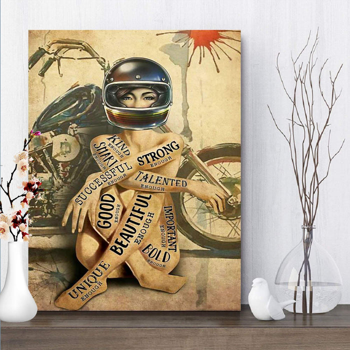 Motorcycle Girl I Am Good Beautiful Important - Best Gift for Pet Lovers Canvas