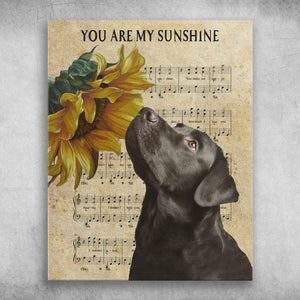 You Are My Sunshine Labrador Sunflower 1,5 In Framed Canvas - Best Gift for Pet Lovers - Home Living - Wall Decor