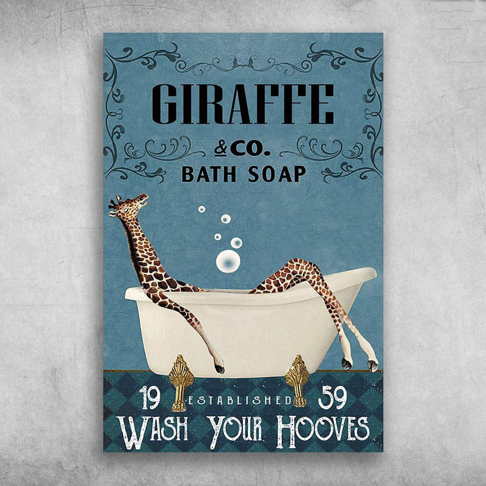 Giraffe And Co Bath Soap Established Wash Your Hooves Canvas - Best Gift for Pet Lovers