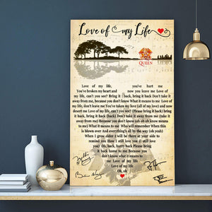 Love Of My Life Lyrics Queen�EEE€�EEE Guitar 0.75 &1.5 In Framed Canvas  -Gift for Music Love r-  Home Living - Wall Decor - Canvas Wall Art