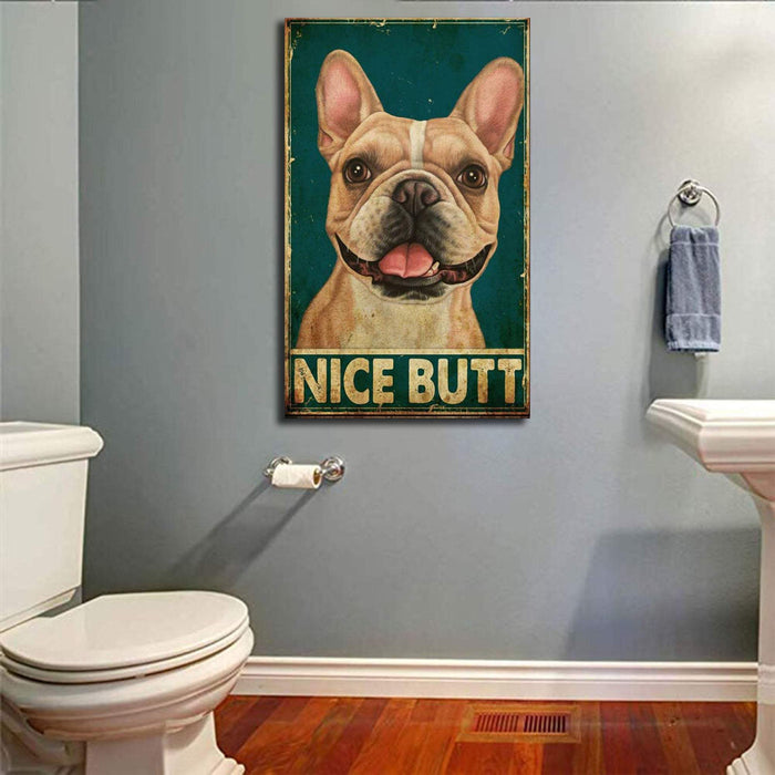 French Bulldog Nice Butt Looking At The BathroomBest Gift for Animal Lovers Canvas